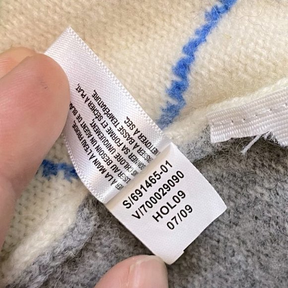 GAP Grey White Green Argyle Lambswool Knit V Neck Sweater S - Picture 8 of 11